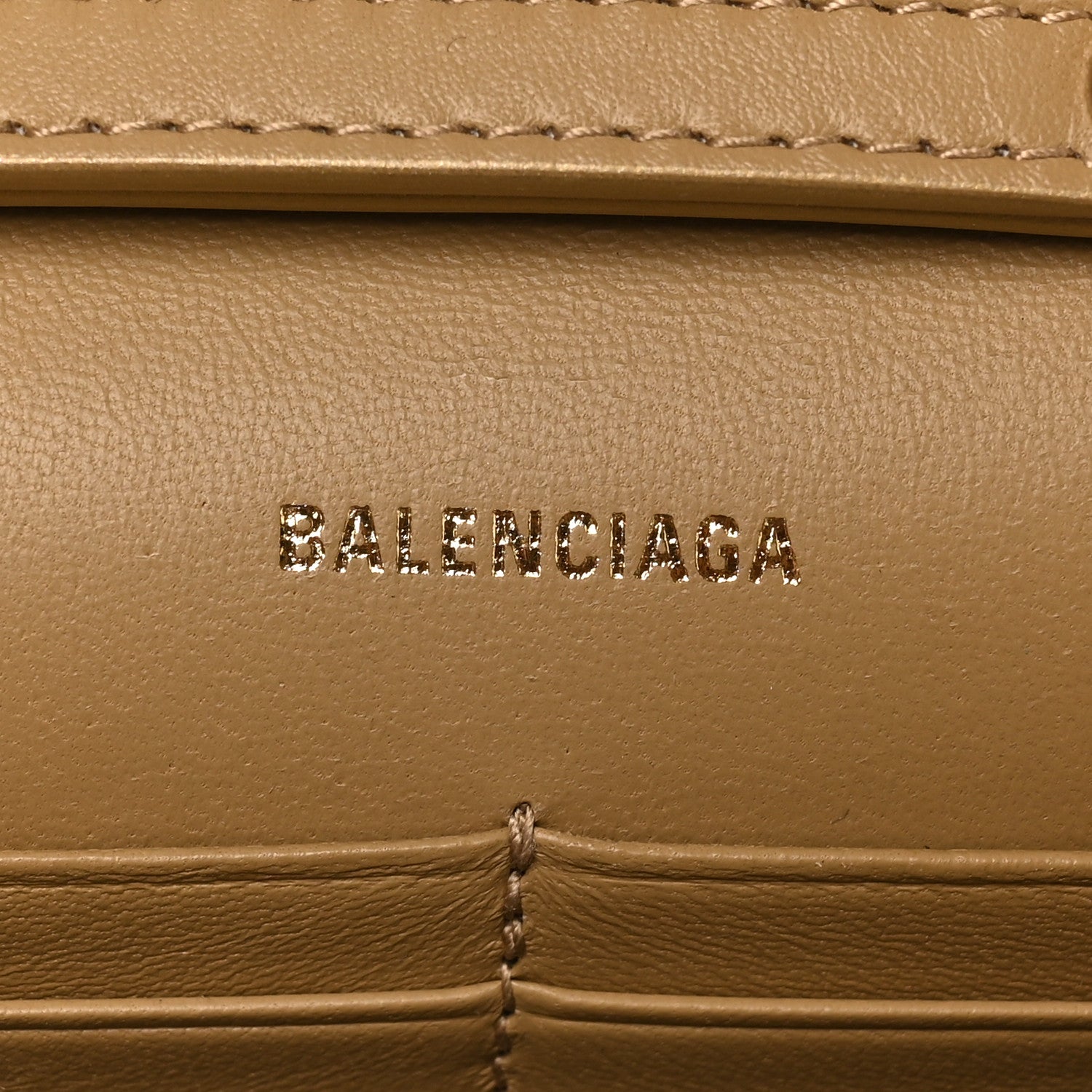 Balenciaga Metallic Smooth Calfskin Crystal Diagonal Allover Logo Hourglass Wallet Light Gold Crystal 6 of 9