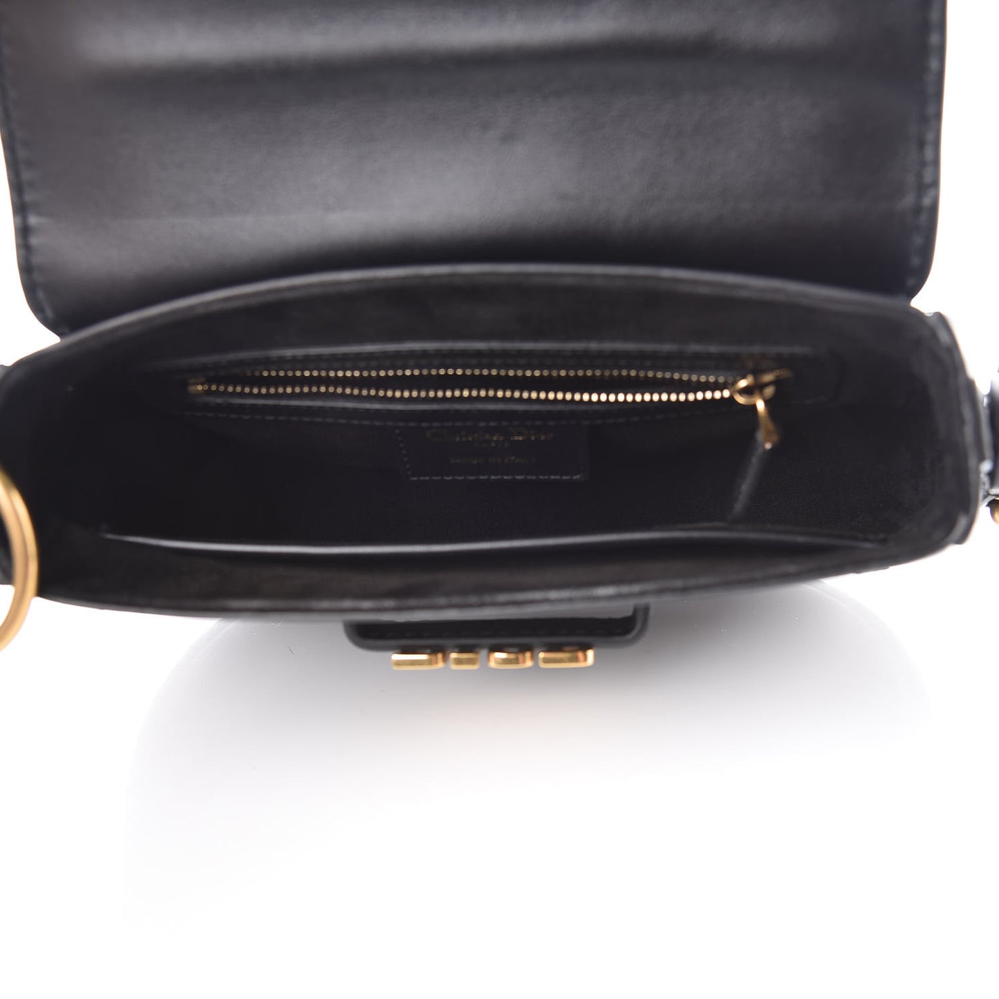 Calfskin D Fence Saddle Bag Black