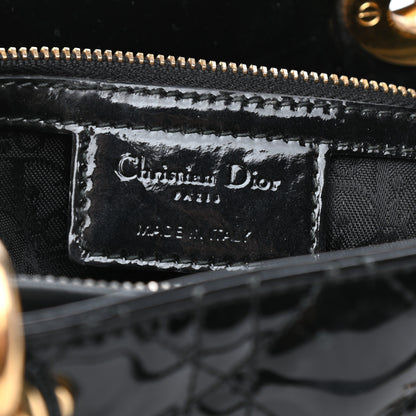 Christian Dior Patent Cannage Large Lady Dior Black 6 of 9
