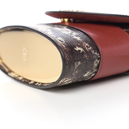 Chloe Calfskin Lizard Embossed Small Aby Lock Sepia Brown 7 of 8