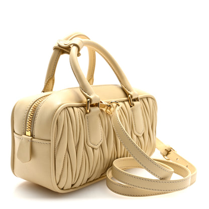 Miu Miu Nappa Matelasse Regular Arcadie Top Handle Bag Soia 3 of 9