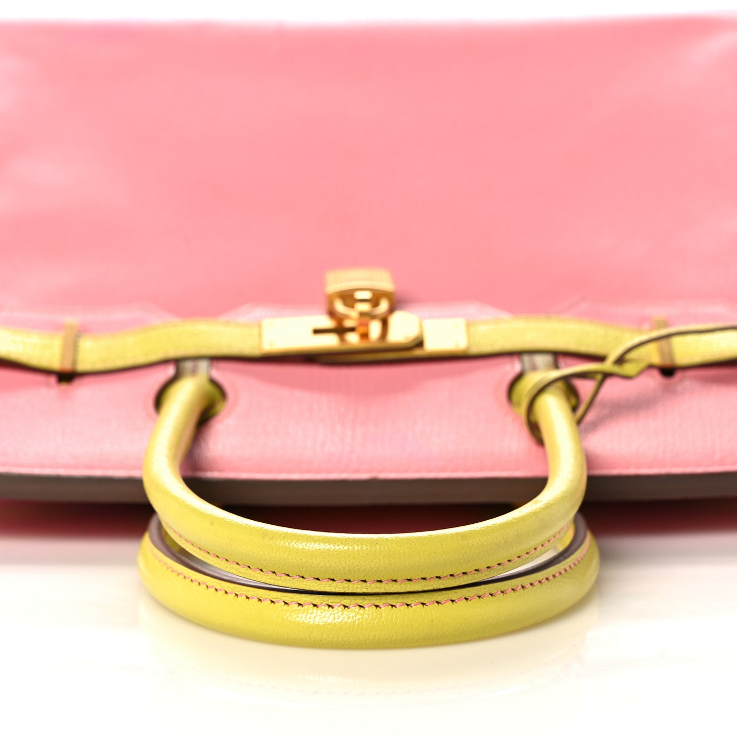 Chevre Mysore Horseshoe Birkin 30 Rose Confetti Soufre