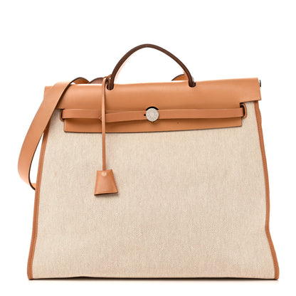 Hermes Toile Vache Hunter Herbag Zip 39 MM Beige Natural 1 of 11