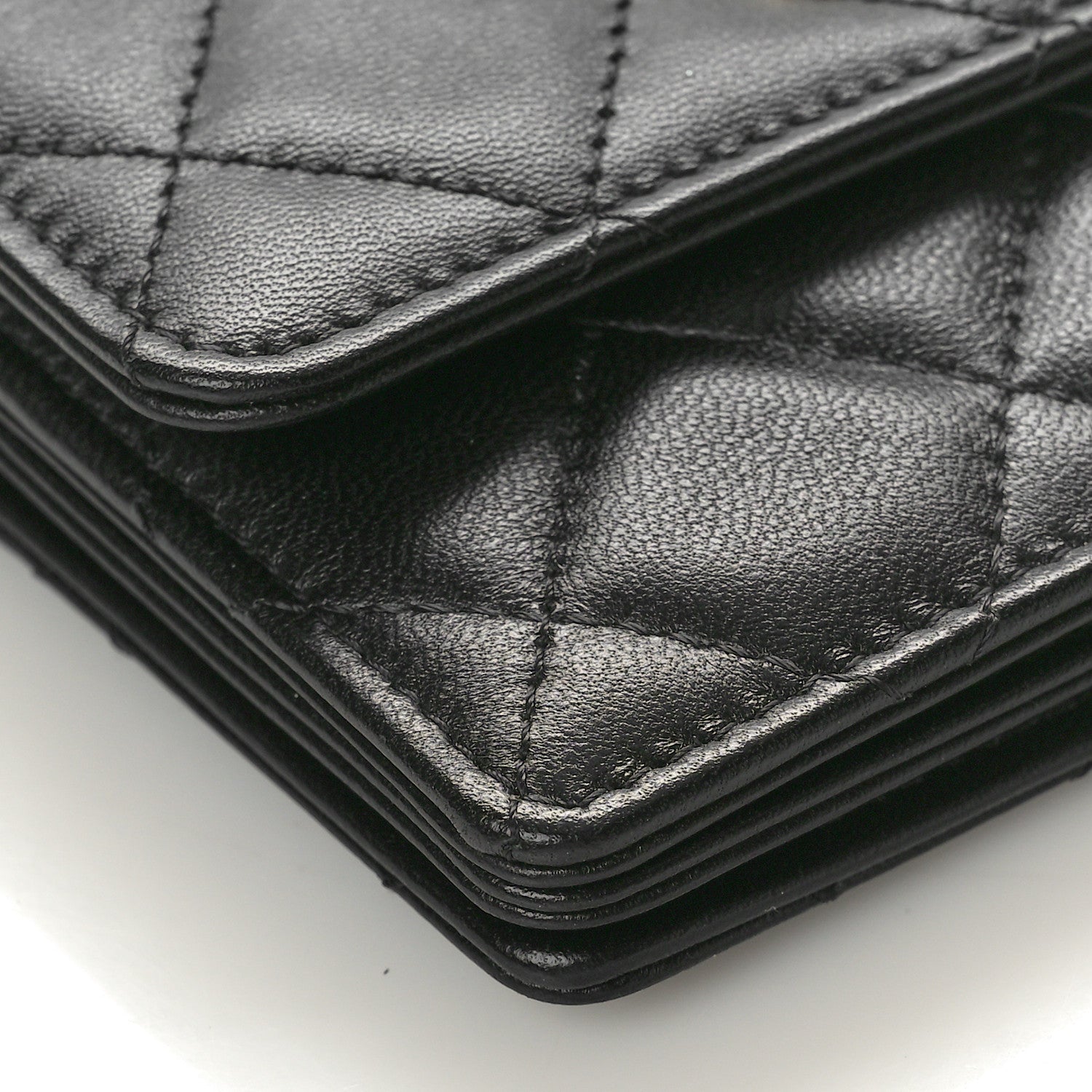 Chanel Lambskin Quilted My Chanel Lady Card Holder On Chain Black 9 of 11