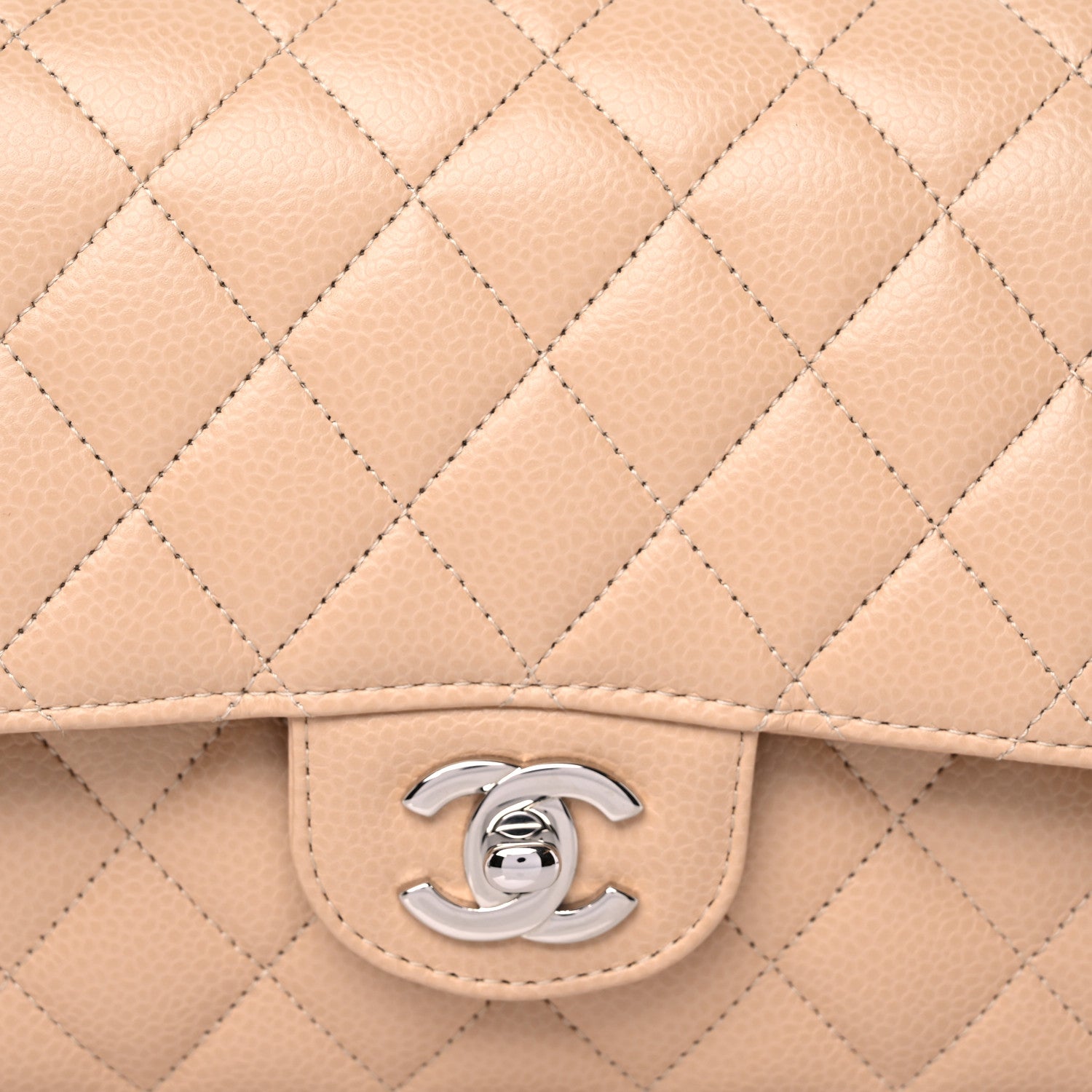Chanel Caviar Quilted Medium Double Flap Beige Clair 9 of 9