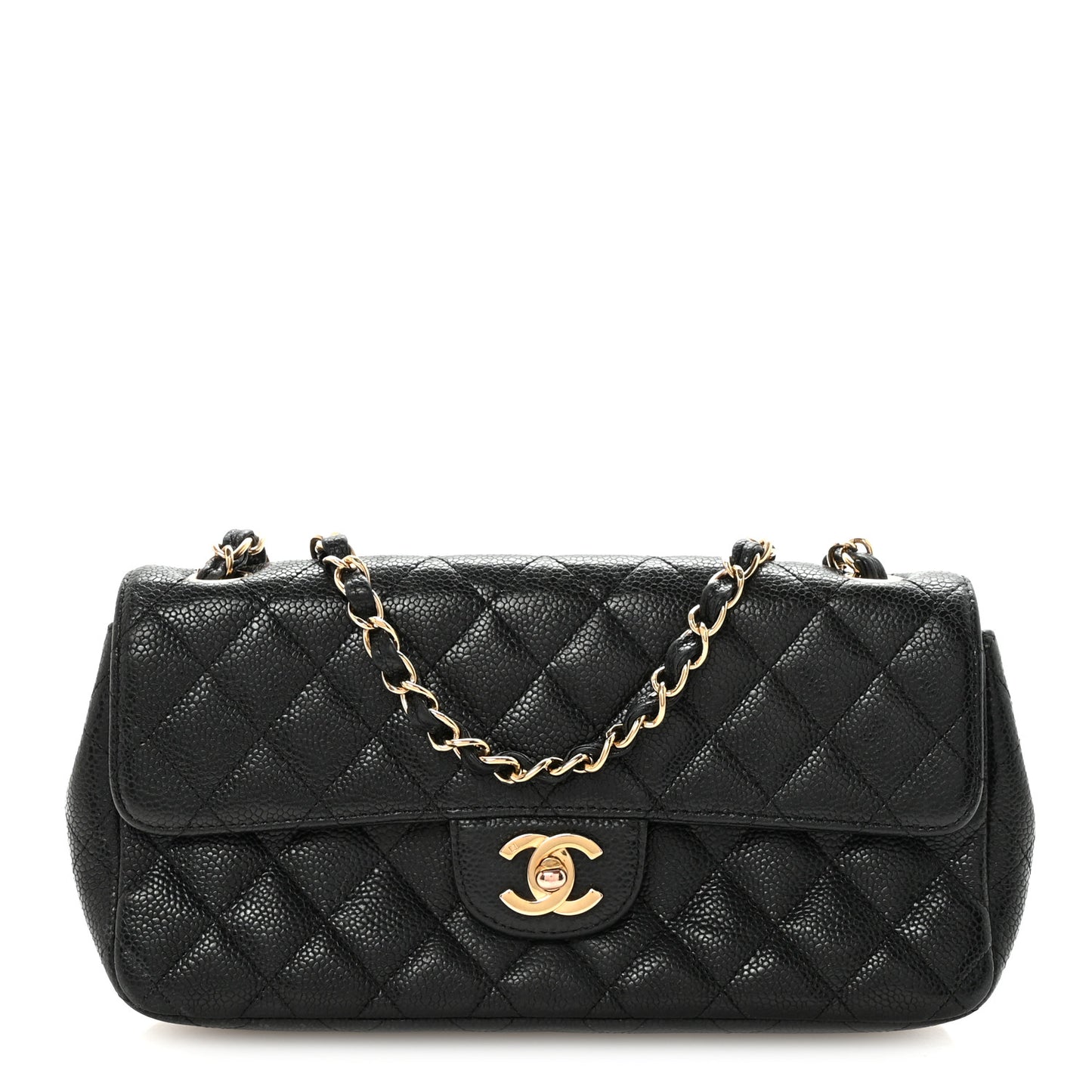 Caviar Quilted East West Flap Black