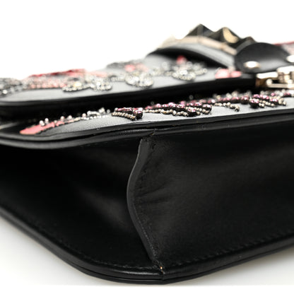 Valentino Garavani Vitello Crystal Loveblade Embellished Medium Glam Lock Rockstud Flap Black 8 of 10