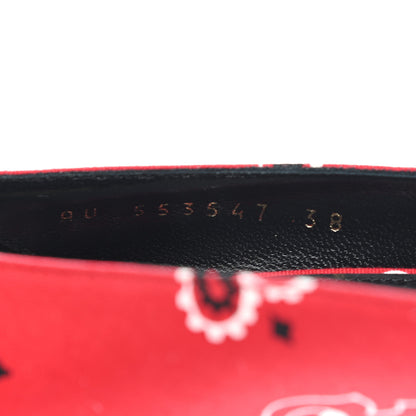 Saint Laurent Bandana Charlotte Kitten Heel Pumps 38 Red 6 of 8