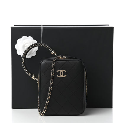 Chanel Calfskin Stitched Cup Of Tea Vanity Case Black 11 of 11