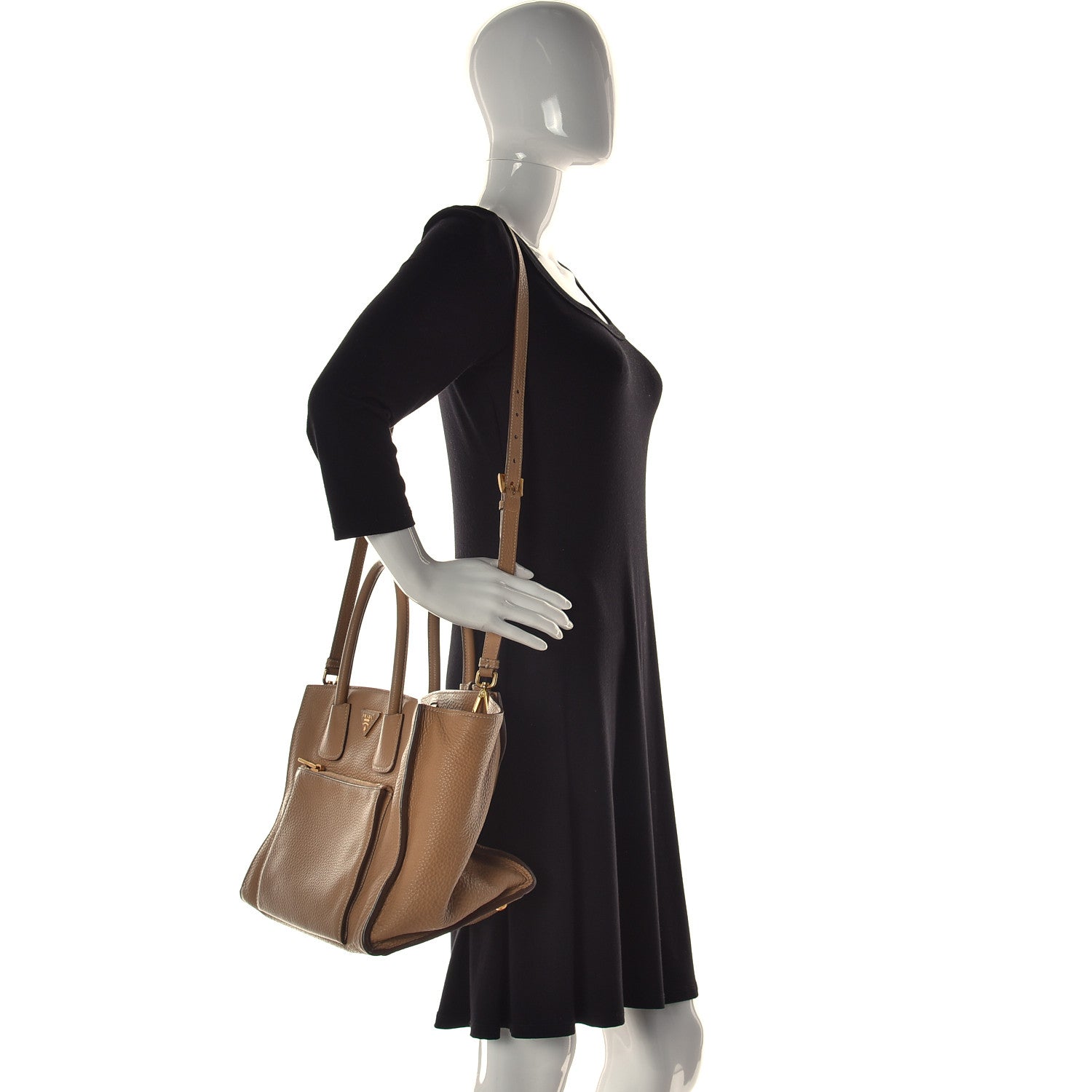 Prada Vitello Phenix Shopping Tote Sabbia 2 of 13
