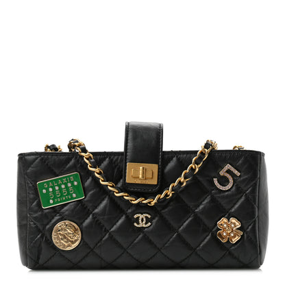 Chanel Aged Calfskin Lucky Charms 2.55 Reissue Mini Clutch With Chain Black 1 of 10