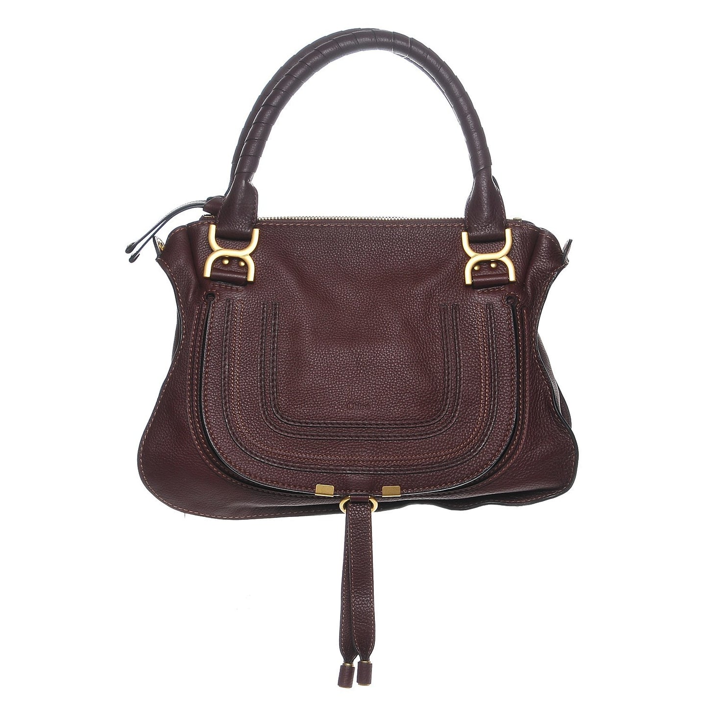 Calfskin Medium Marcie Satchel Wine Purple