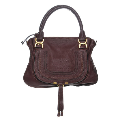 Chloe Calfskin Medium Marcie Satchel Wine Purple 1 of 8