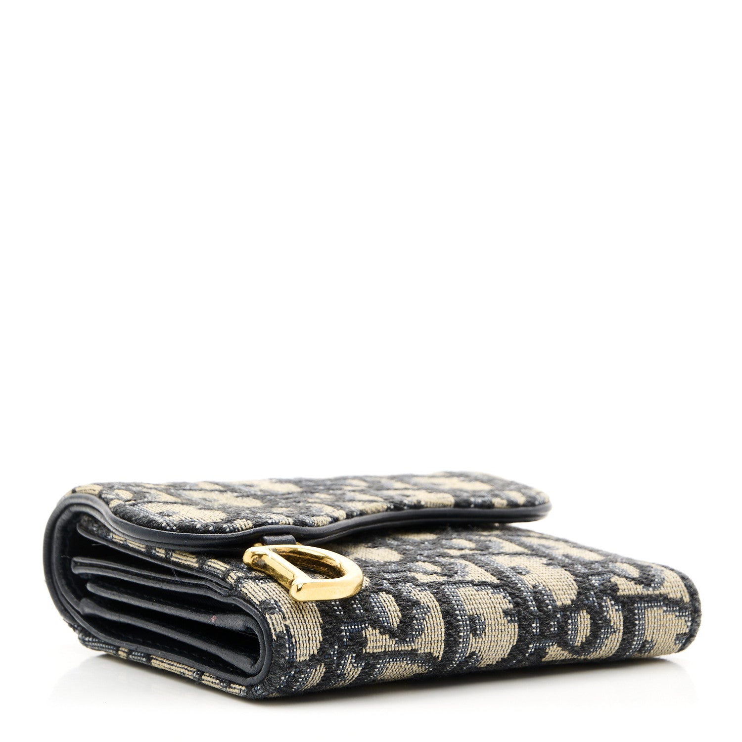 Christian Dior Oblique Saddle Lotus Wallet Blue 4 of 8