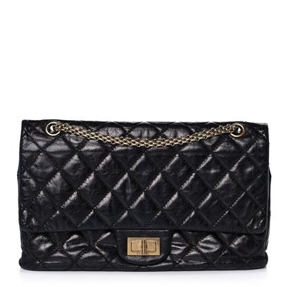 Chanel Glazed Aged Calfskin Quilted 2.55 Reissue 227 Flap Dark Navy 1 of 18