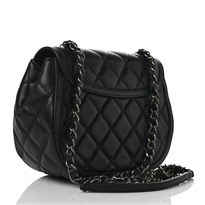 Chanel Lambskin Quilted Messenger Flap Black 3 of 9