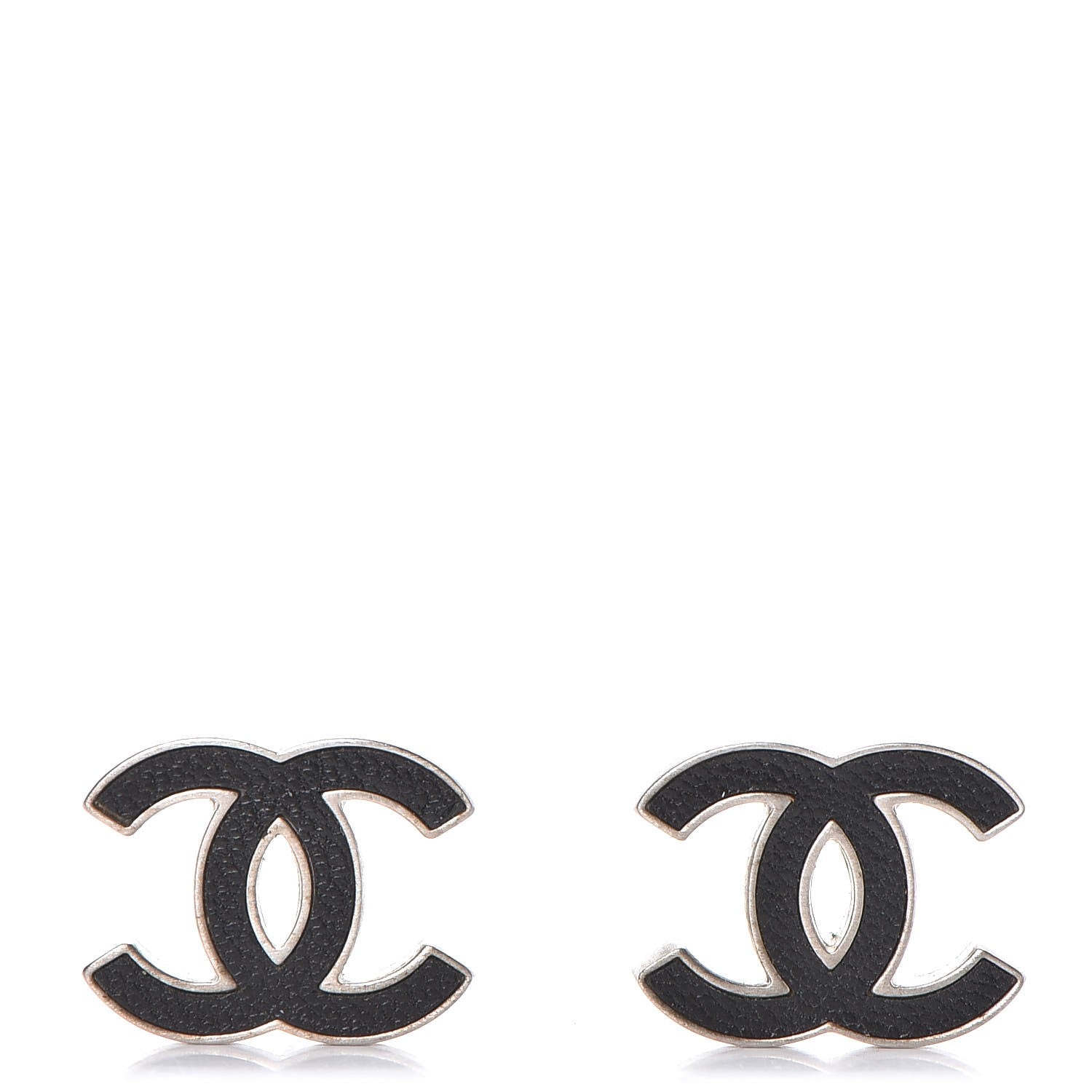 Chanel Lambskin CC Earrings Black 1 of 6