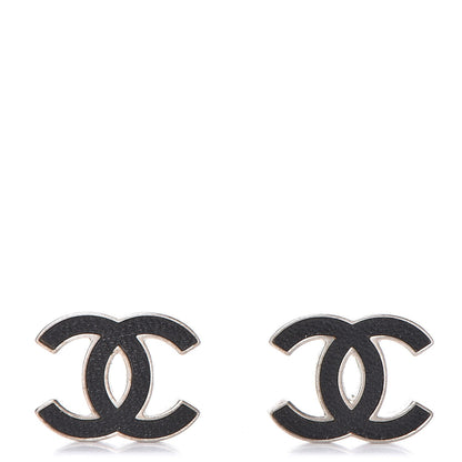 Chanel Lambskin CC Earrings Black 1 of 6