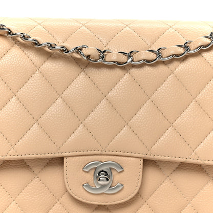 Chanel Caviar Quilted Medium Double Flap Beige 9 of 11