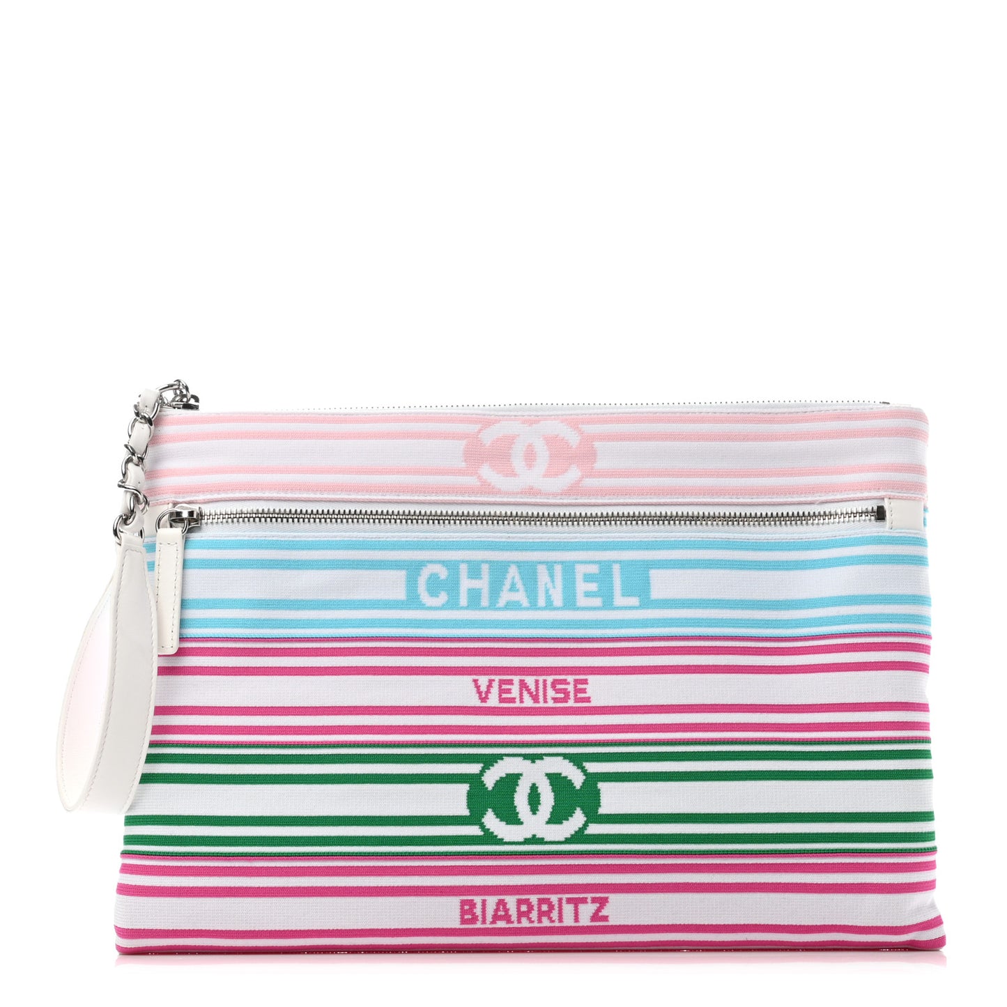Fabric Striped Case Pouch Multicolor
