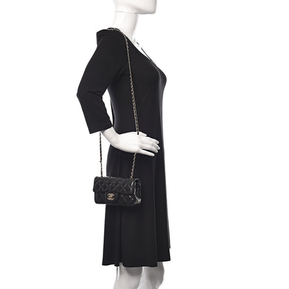 Chanel Lambskin Quilted Extra Mini Rectangular Flap Black 2 of 13