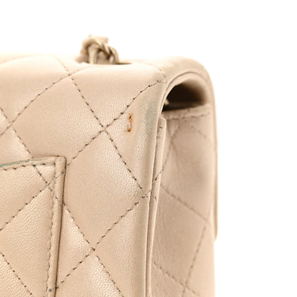 Chanel Iridescent Calfskin Quilted Mini Rectangular Flap Beige 13 of 14