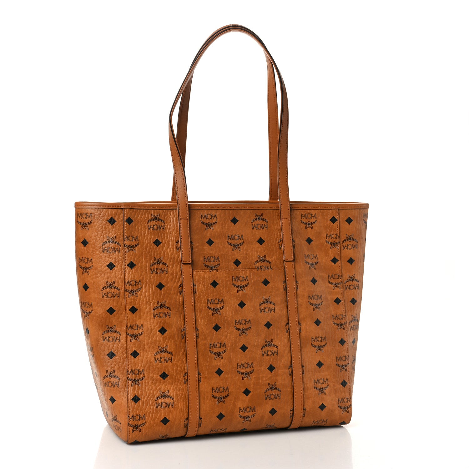 MCM Visetos Toni Shopper Tote Cognac 3 of 10