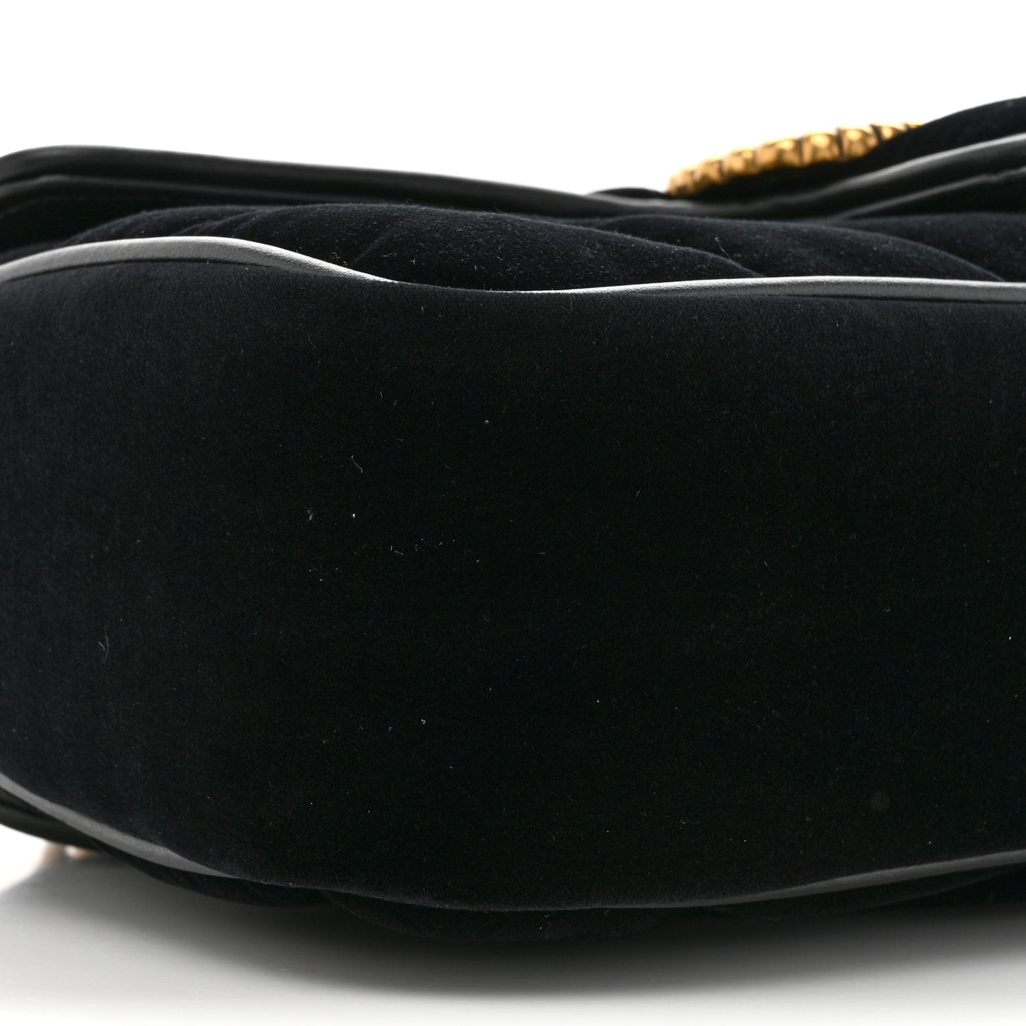 Velvet Matelasse Double G Studs Small Torchon GG Marmont Shoulder Bag Black