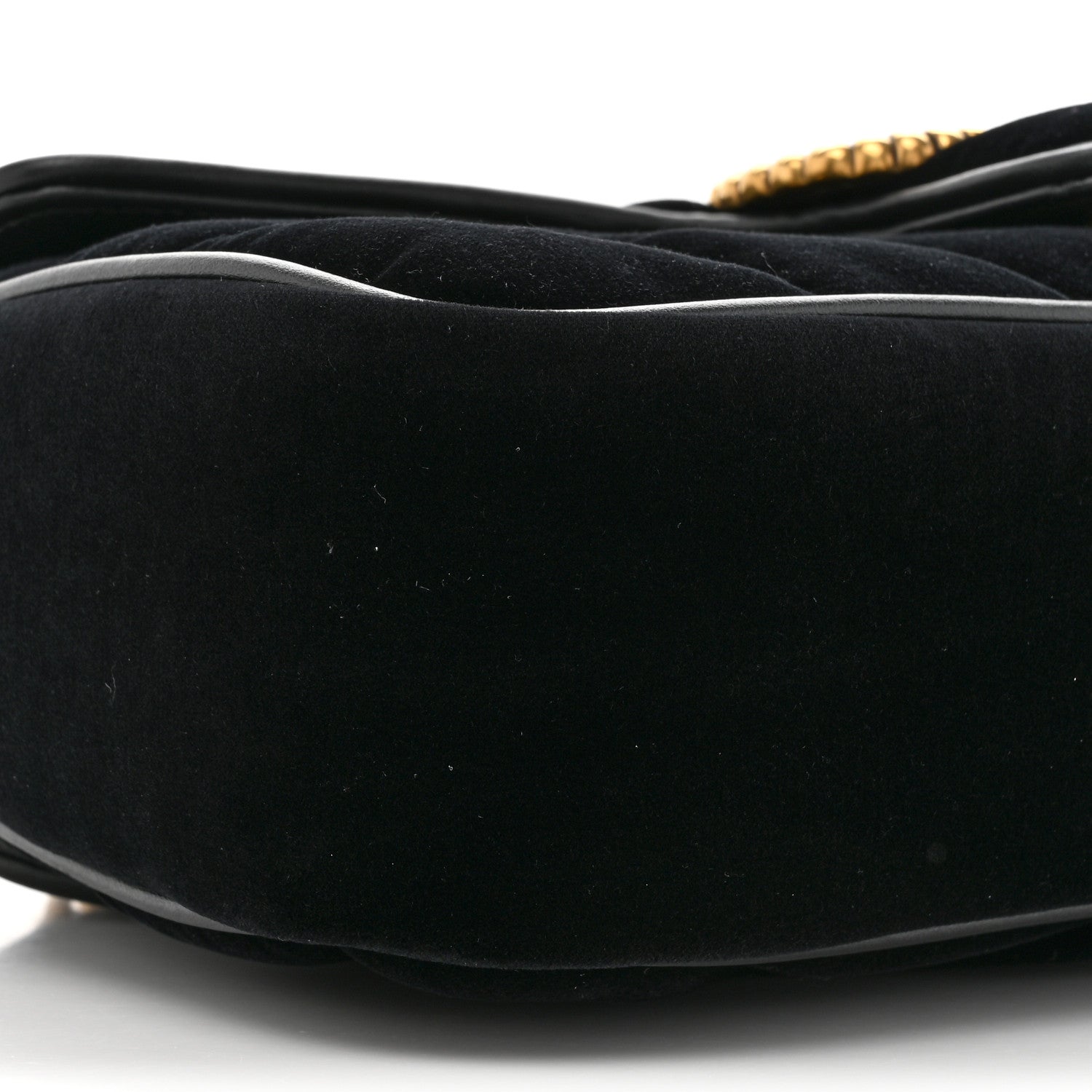 Gucci Velvet Matelasse Double G Studs Small Torchon GG Marmont Shoulder Bag Black 10 of 11