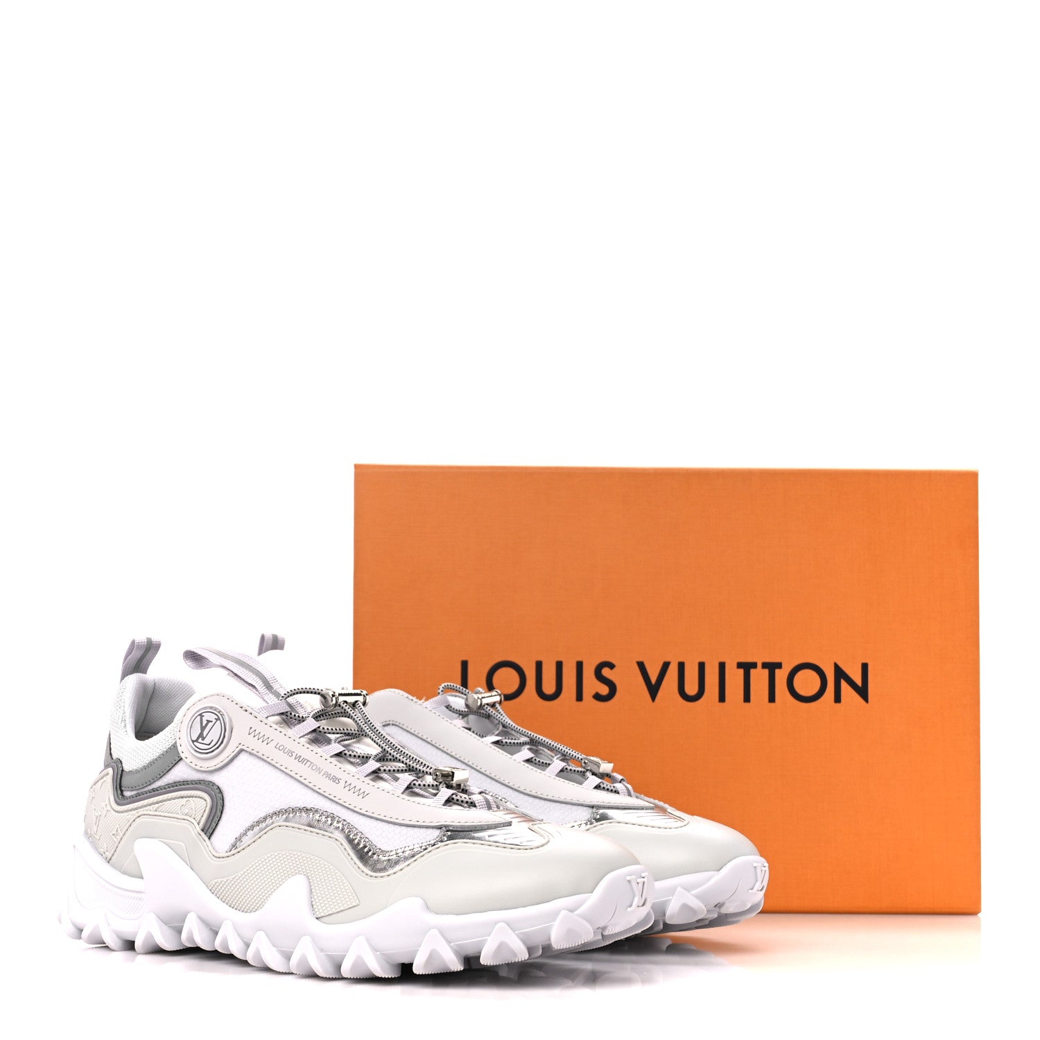 Louis Vuitton Technical Fabric LV Rush Sneakers 38.5 Silver 9 of 9