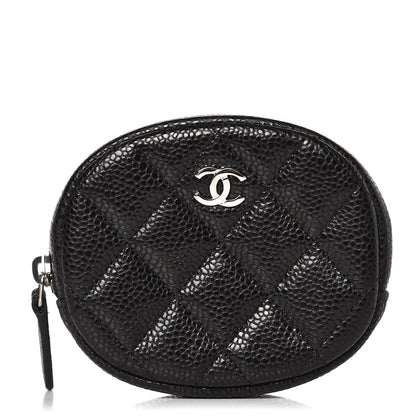 Chanel Caviar Quilted Zip Around Classic Coin Purse Black 1 of 8