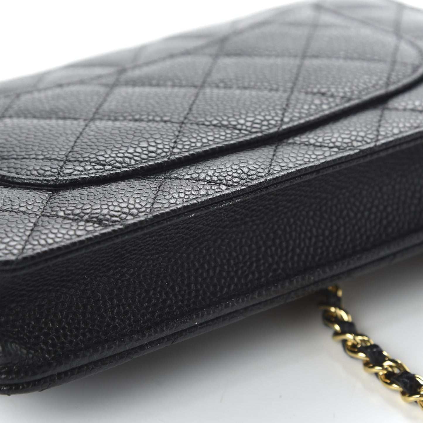 Caviar Quilted Wallet On Chain WOC Black