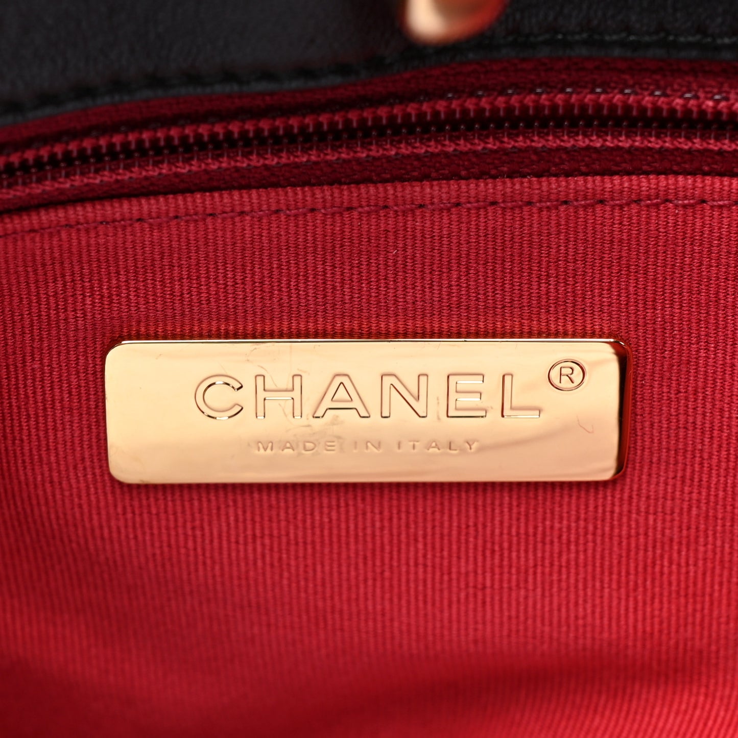Lambskin Quilted Chanel 19 Shopping Bag Black