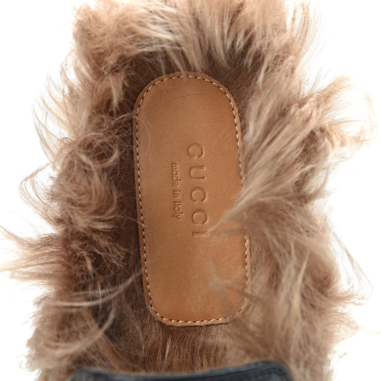 Calfskin Fur Womens Princetown Slippers 41 Black