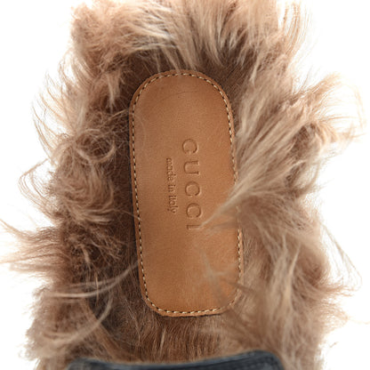 Gucci Calfskin Fur Womens Princetown Slippers 41 Black 7 of 8