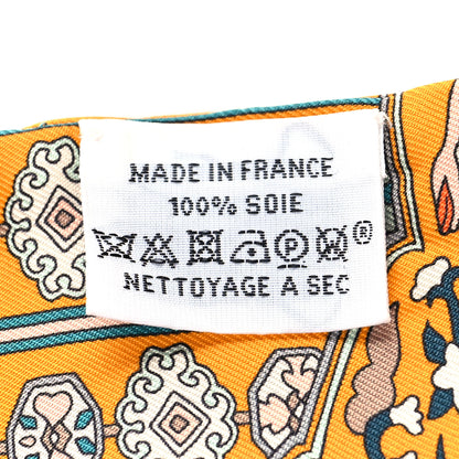 Hermes Silk Tapis Persans Twilly Jaune Aqua Rose Poudre 3 of 5