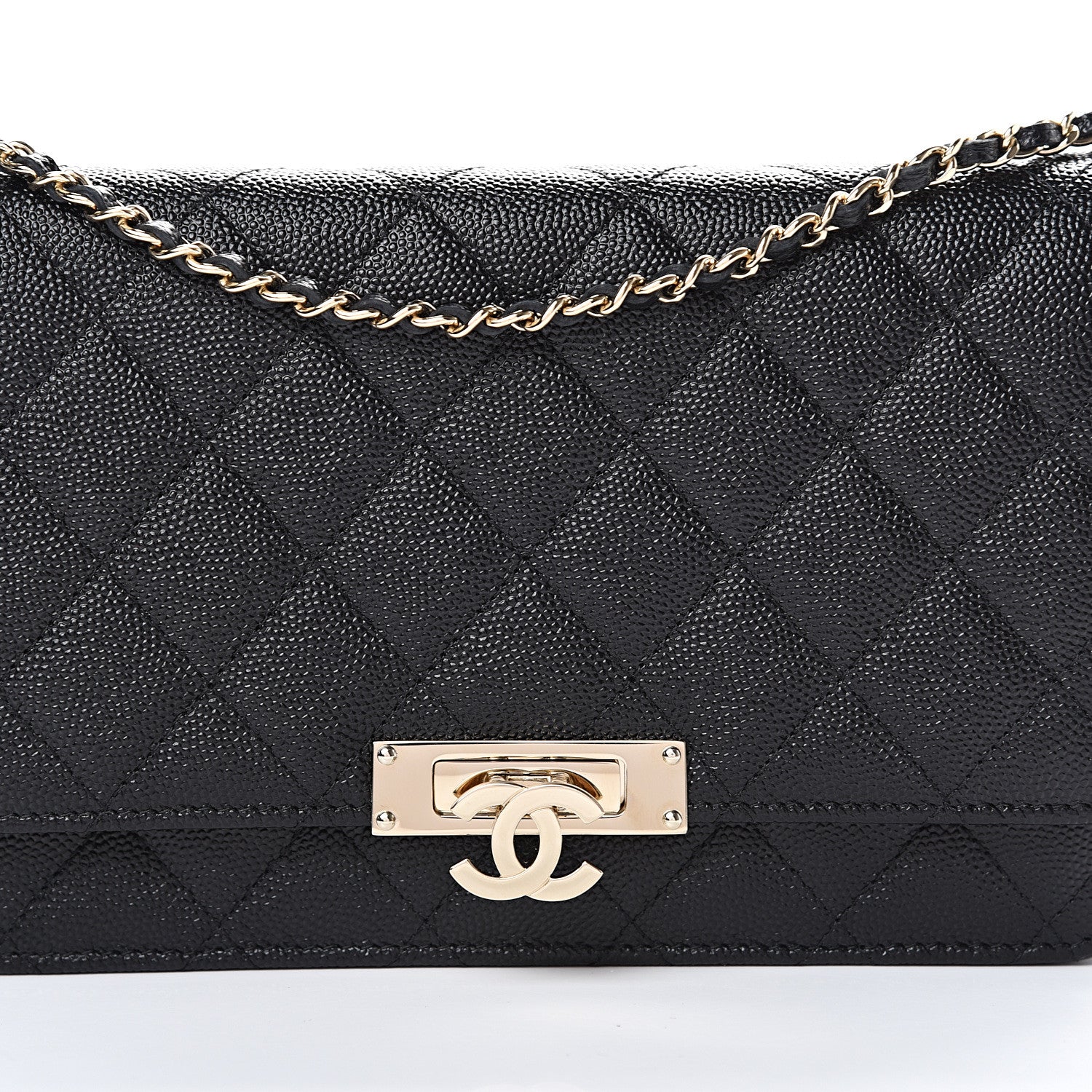 Chanel Caviar Quilted Golden Class Wallet On Chain WOC Black 8 of 11