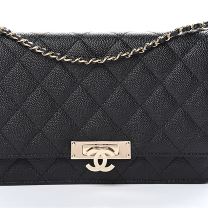 Chanel Caviar Quilted Golden Class Wallet On Chain WOC Black 8 of 11