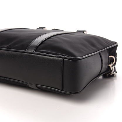 Prada Tessuto Nylon Saffiano Metal Triangle Logo Work Bag Black 8 of 8
