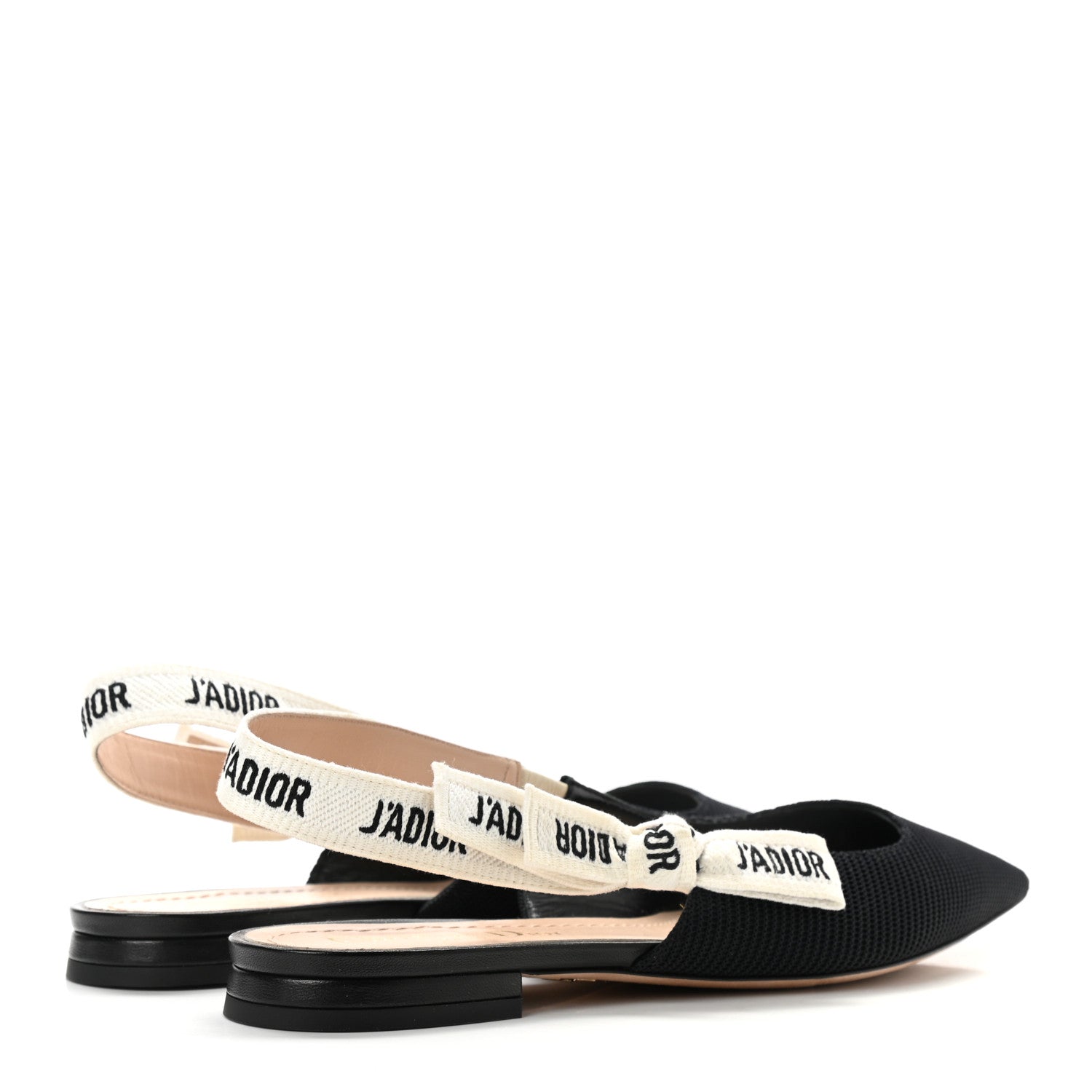 Christian Dior Technical Canvas Ribbon J'Adior Slingback Ballet Flats 36.5 Black 4 of 8