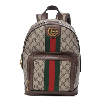 Gucci GG Supreme Monogram Calfskin Web Small Ophidia Day Backpack Beige Ebony New Acero 1 of 9