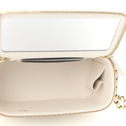 Chanel Caviar Quilted Small Vanity Case With Chain White 6 of 12