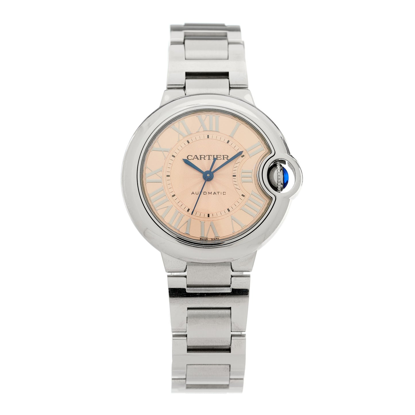 Stainless Steel 33mm Ballon Bleu De Cartier Automatic Watch Pink