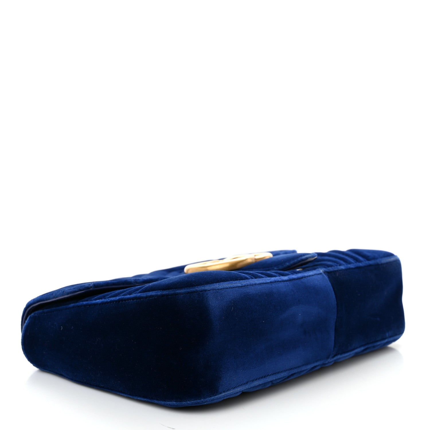Gucci Velvet Matelasse Medium GG Marmont Shoulder Bag Cobalt Blue 4 of 14