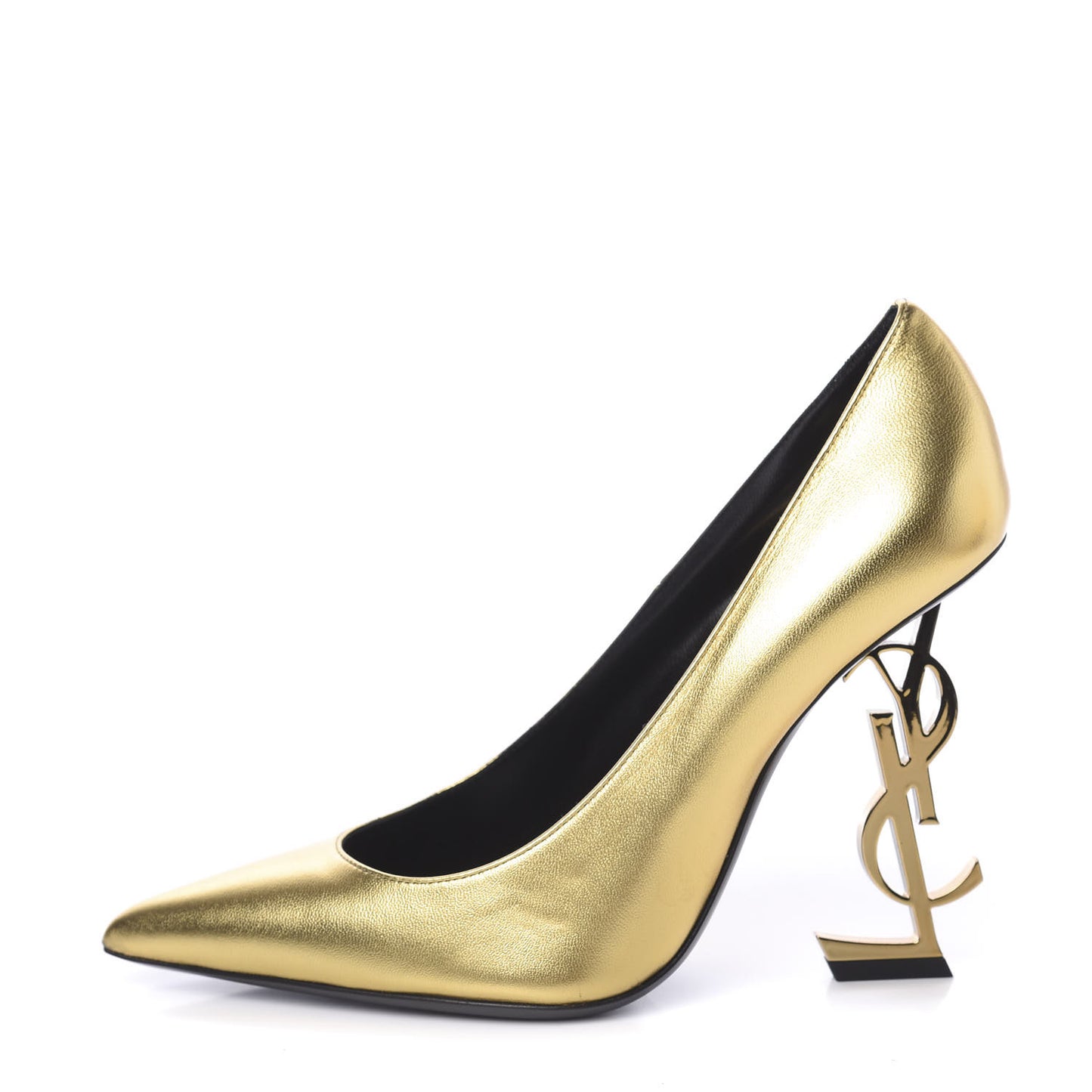 Metallic Calfskin Opyum 110 Pumps 37.5 Oro