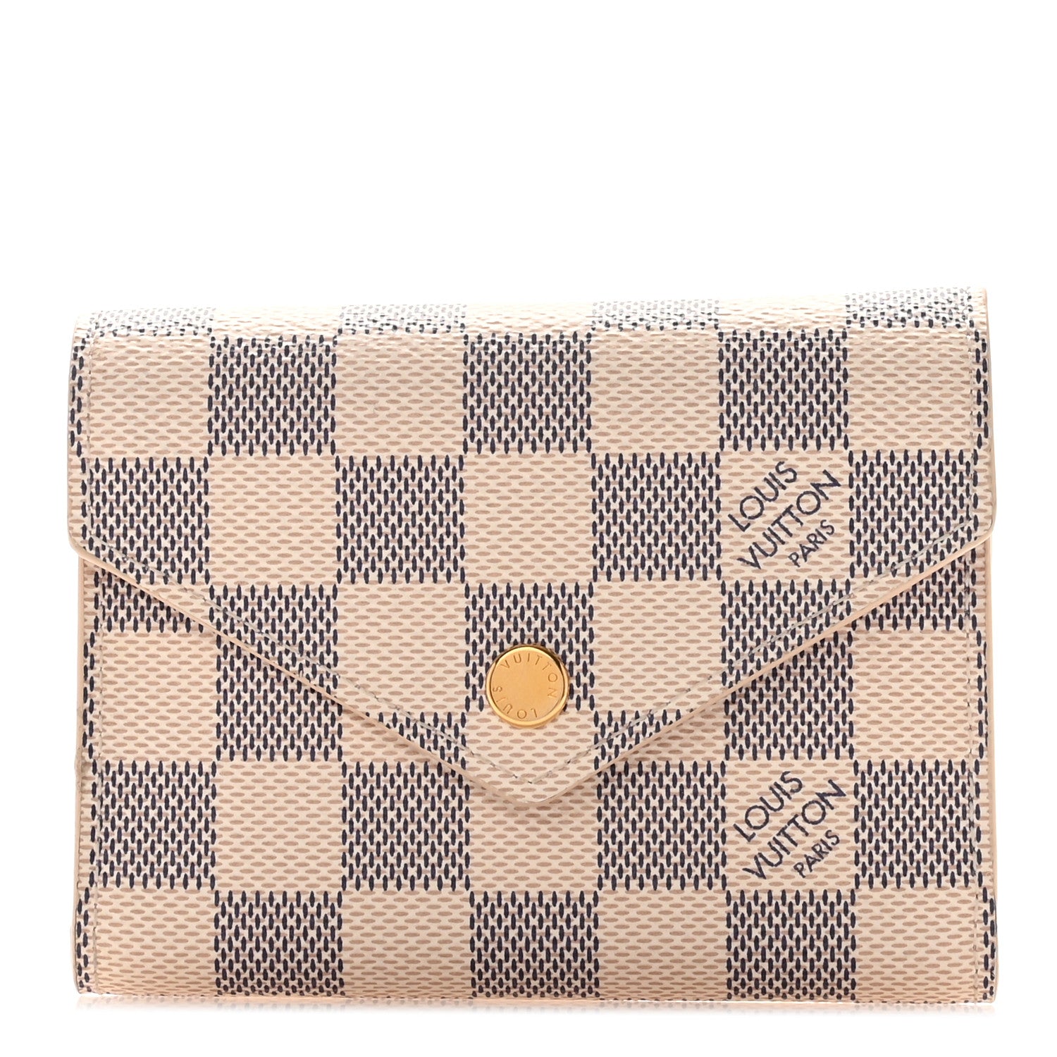 Louis Vuitton Damier Azur Victorine Wallet Rose Ballerine 1 of 7