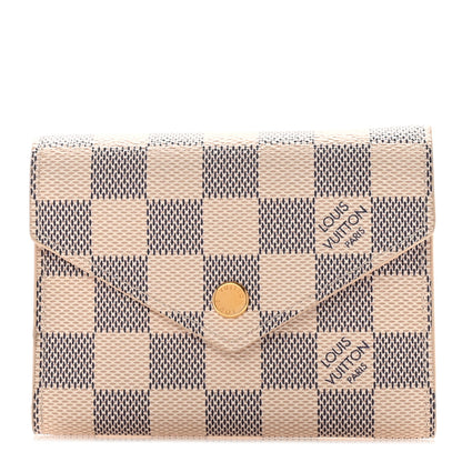 Louis Vuitton Damier Azur Victorine Wallet Rose Ballerine 1 of 7