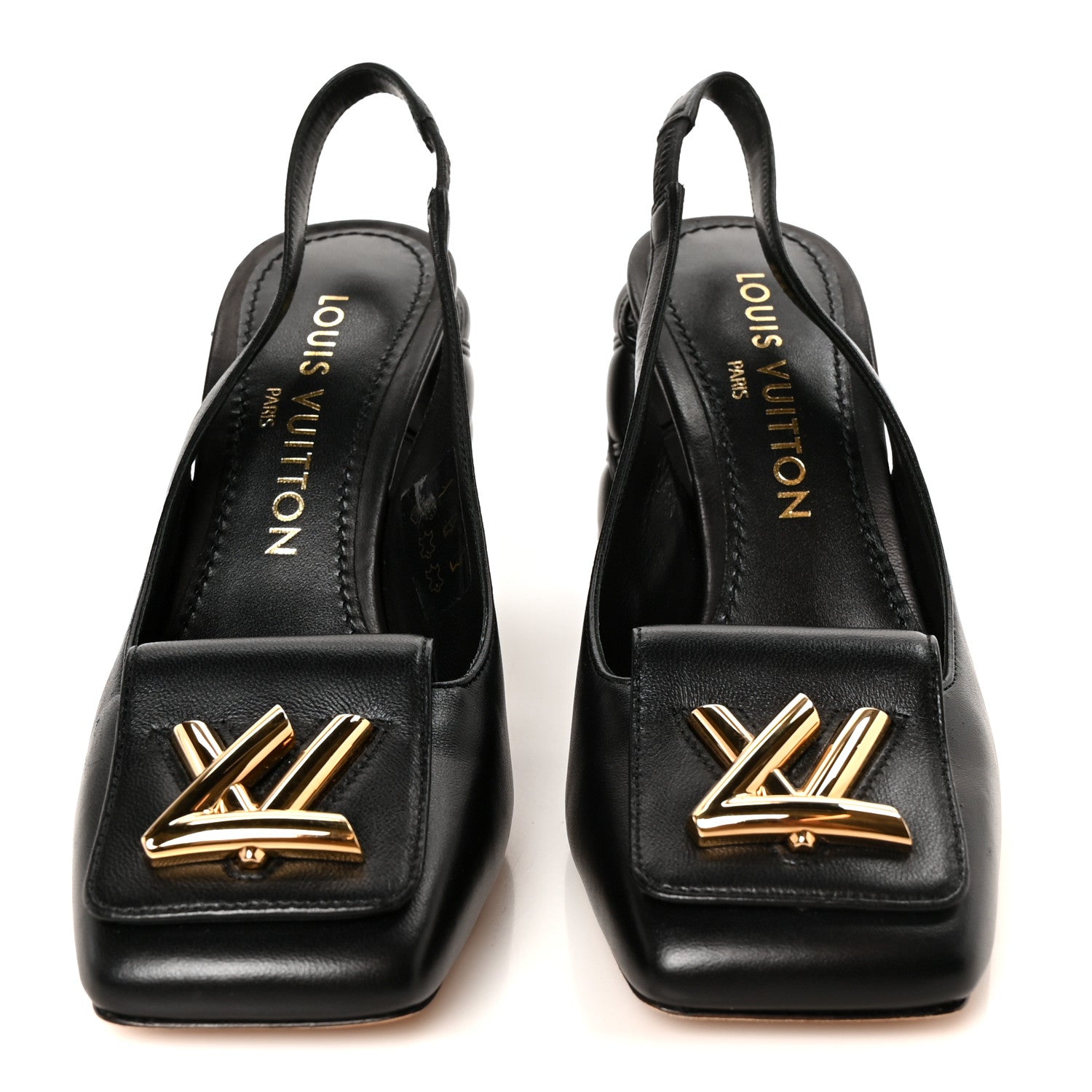 Louis Vuitton Lambskin Shake Slingback Pumps 36.5 Black 3 of 9