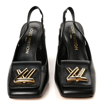 Louis Vuitton Lambskin Shake Slingback Pumps 36.5 Black 3 of 9