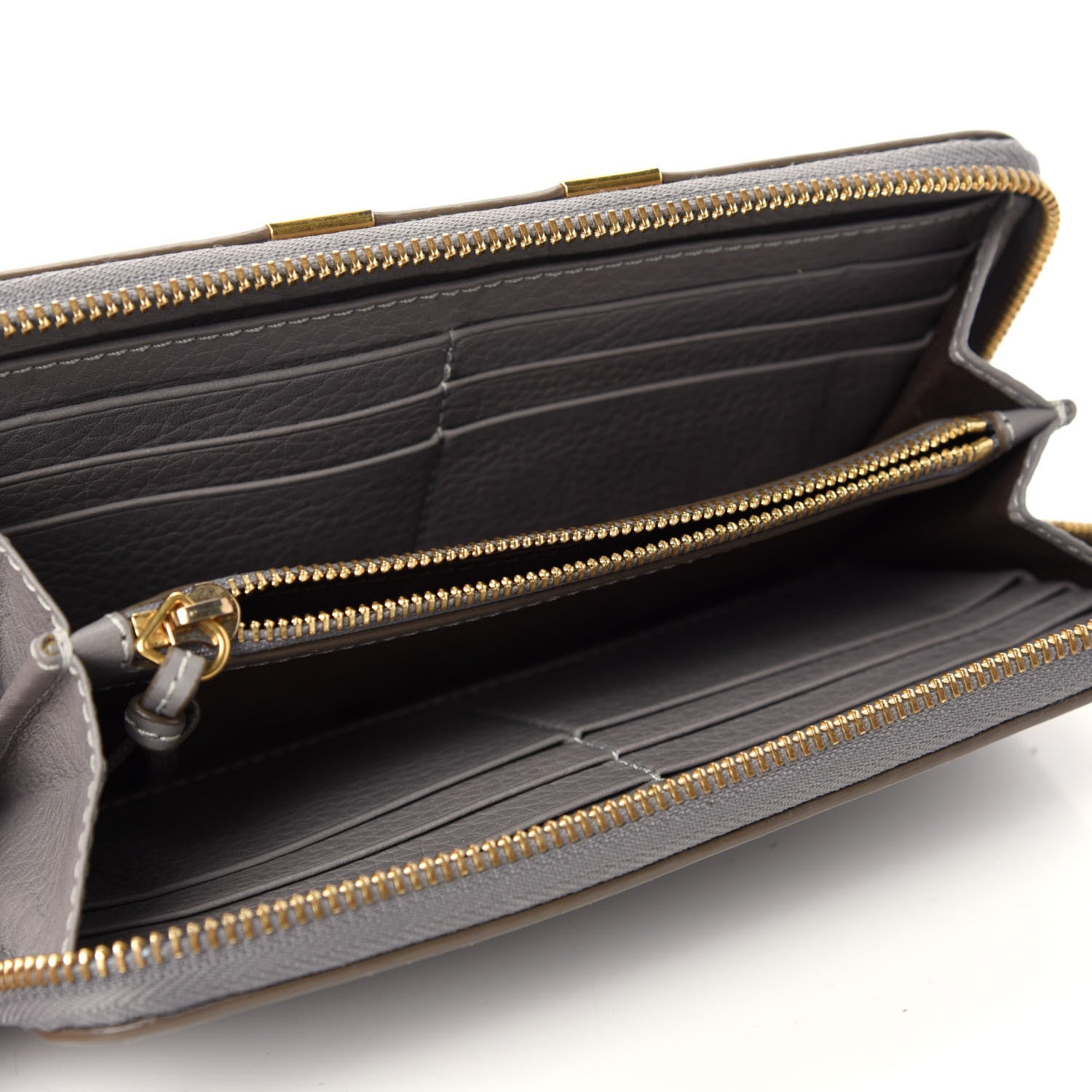 Chloe Calfskin Marcie Long Zip Around Wallet Cashmere Grey 5 of 9